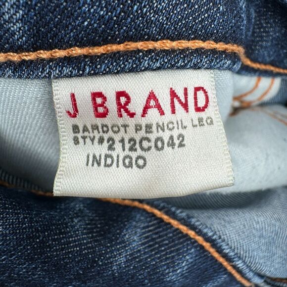J BRAND Bardot Pencil Leg Dark Wash Skinny Straight Jeans Size 30 - Picture 6 of 8